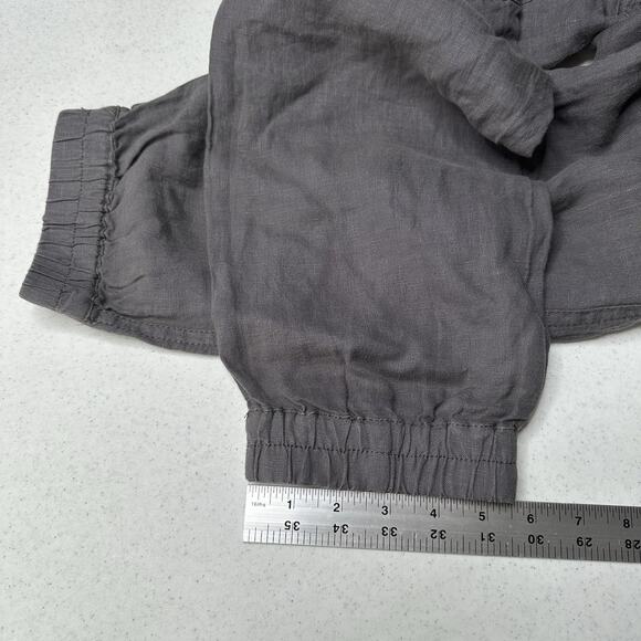 Nicole Miller Pants Womens Large Linen Cargo Jogger Gray Pull On Coastal Beach - Picture 13 of 14